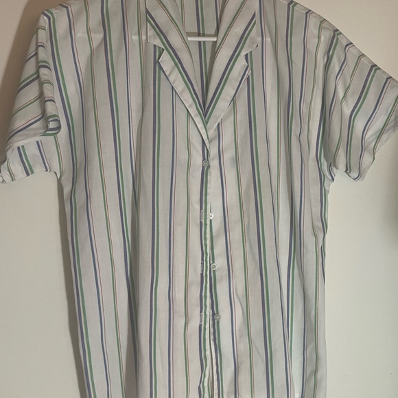 Vintage Striped Button Down Shirt - Green and Blue - Picture 1 of 3
